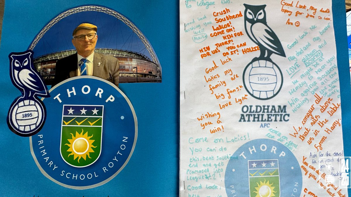 🤝 A big thanks to Thorp Primary School and St Patrick's R.C. Primary School for their lovely messages of support. #oafc