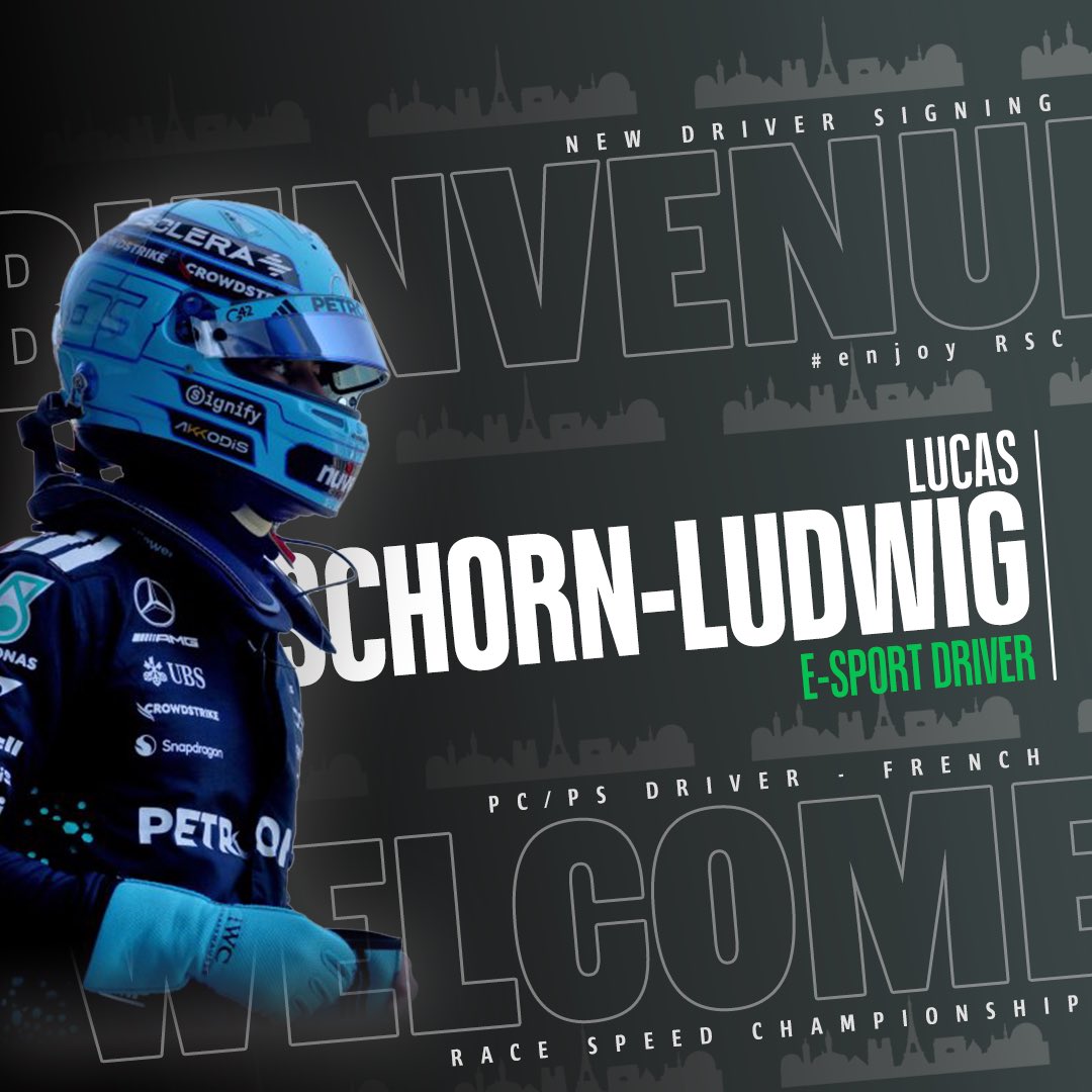 ✍️ Driver Signing • <a href="/RSC_LucasSL/">RSC_Lucas</a> 🇫🇷🇩🇪

Lucas joins our PS &amp; PC roster. He has shown that he is a fast driver and that we can count on him.

<a href="/RSC_LucasSL/">RSC_Lucas</a> becomes the 4th signing of
our new era.

Welcome, Lucas! 💚

#EnjoyRSC