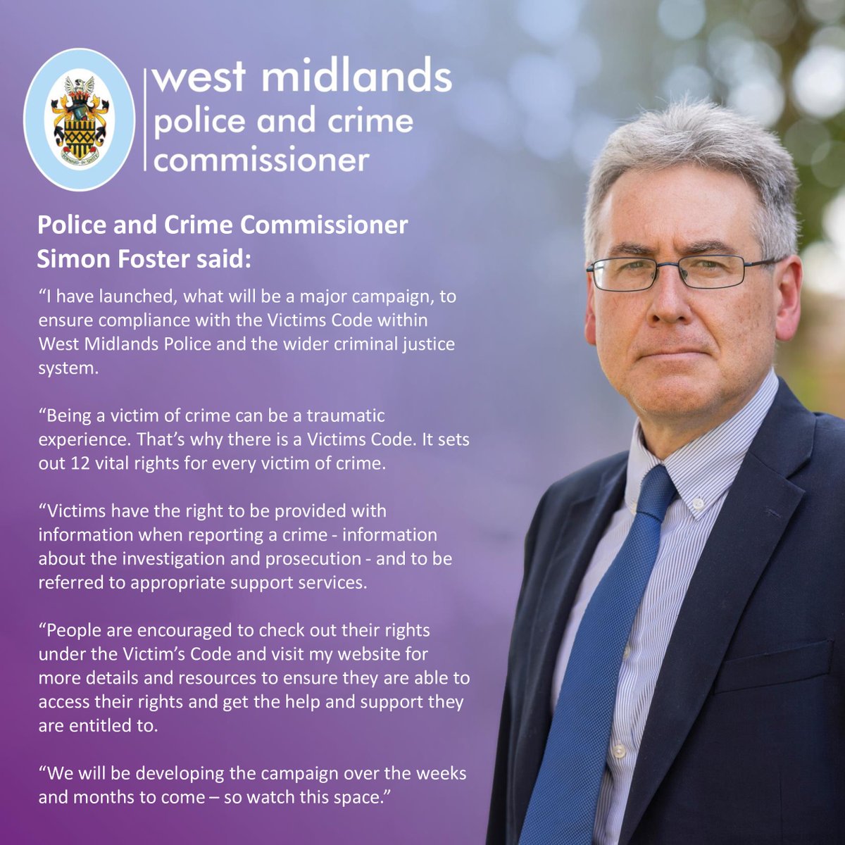 The PCC also told AGB that he has recently launched a campaign promoting the Victims' Code. 

You can watch the video, right here on X!