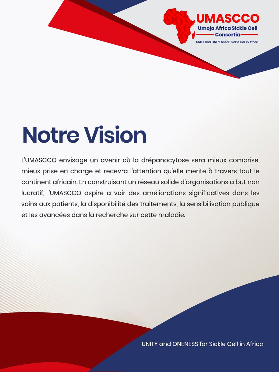 UMASCCO_Africa's tweet photo. OUR VISSION:
UNITY and ONENESS for SCD in Africa. #OneAfrica #OneVoice #OneFight.
UNIS pour la drépanocytose en Afrique. #UneAfrique #UneVoix #UnCombat https://t.co/nWuhI2qmbl