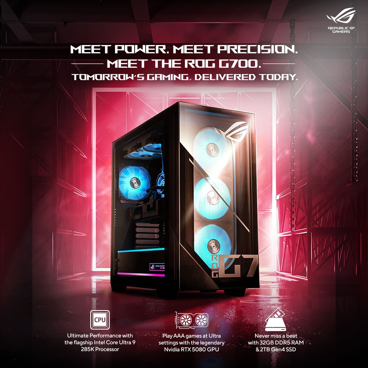 A powerful machine built from ground up for you to push the threshold 🔥
ROG G700 is finally here

#ROGIndia #ROGPC #ROG2025 #ExperiencePureGamingPower #GamingEvolved #ROGG700