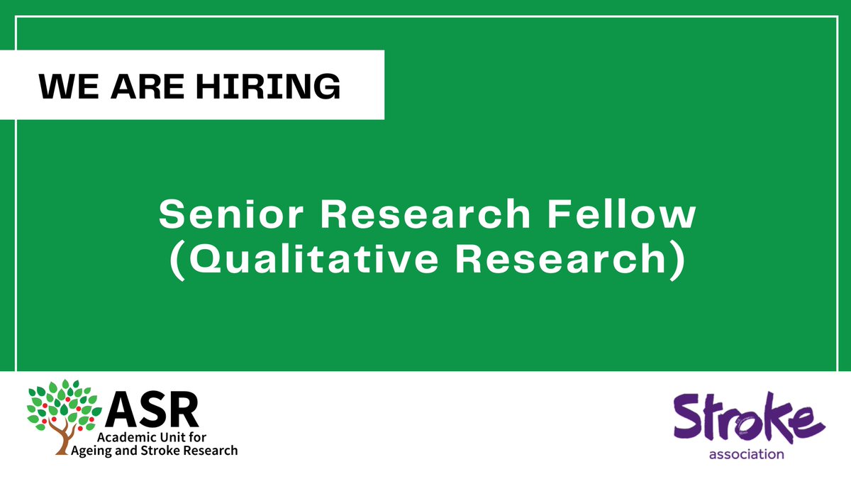 AUASResearch's tweet image. Looking for a Senior Research Fellow!
Lead innovative research on hospital green spaces for stroke patients, visitors and staff.
Apply by: 8 June 2025 📍
jobs.nhs.uk/candidate/joba…
