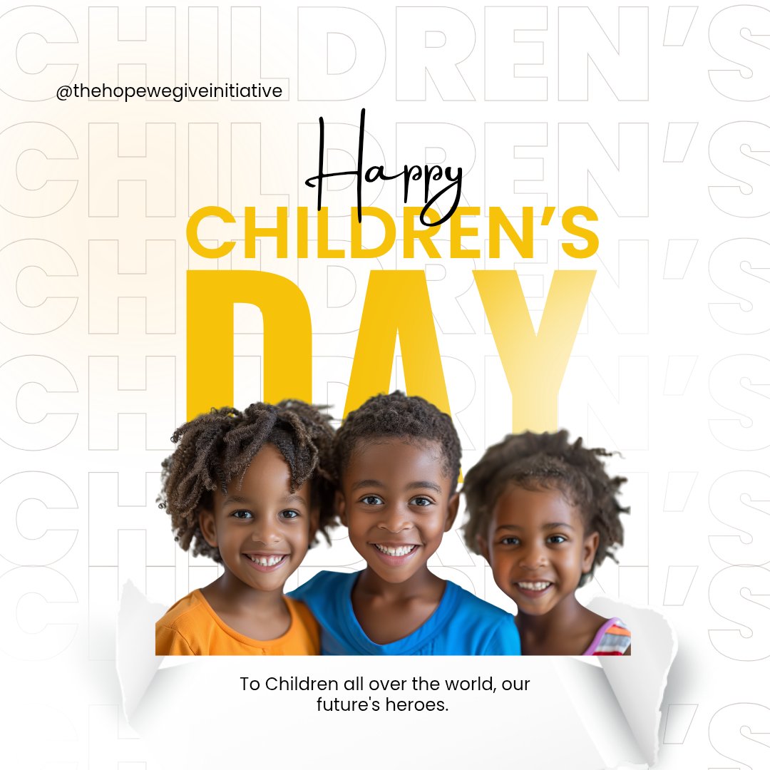 thehopewegive's tweet photo. Happy children's day💛💛

Our goal as an Ngo is to ensure that every child is happy✨️✨️.

Thank you for your continual support to make this happen💛

#childrenday https://t.co/3pD6Ov3fXD
