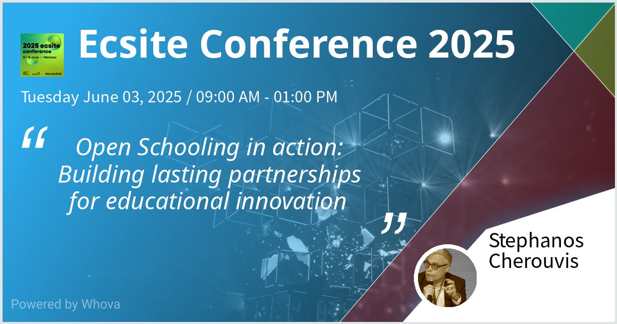 I will give a talk at #Ecsite2025 on Open Schooling in action: Building lasting partnerships for educational #innovation. 
#openschooling #stem #EU_projects #steam #EducationForAll