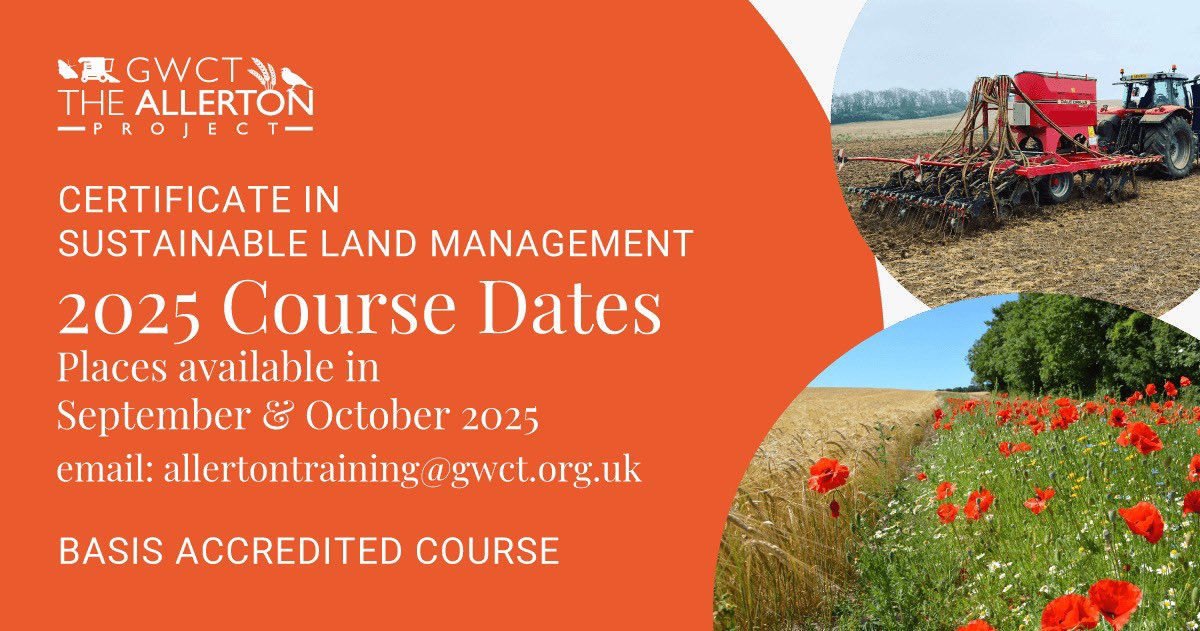 The Allerton Project (@allertonproject) on Twitter photo Attend our flagship in-person <a href="/BASISRegLtd/">BASIS Reg Ltd</a> accredited Certificate in Sustainable Land Management (CSLM) course this autumn 🍂
👨💻 The policy environment
🚜 Farm GHGs & nutrient management
🪱 Soil & water 💦
🐝 Habitat & biodiversity
🐞 IPM
allertontrust.org.uk/training/susta… Attend our flagship in-person <a href="/BASISRegLtd/">BASIS Reg Ltd</a> accredited Certificate in Sustainable Land Management (CSLM) course this autumn 🍂
👨💻 The policy environment
🚜 Farm GHGs & nutrient management
🪱 Soil & water 💦
🐝 Habitat & biodiversity
🐞 IPM
allertontrust.org.uk/training/susta…
