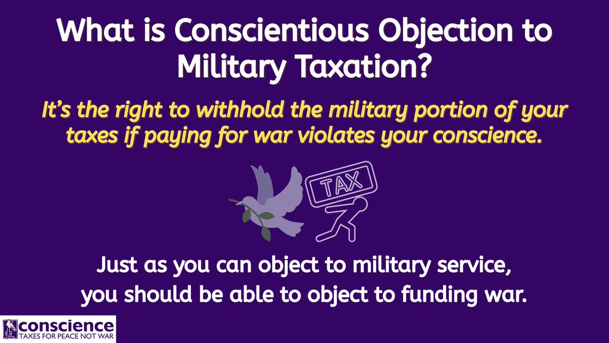 What is conscientious objection to military taxation?

It’s the right to say “I will not fund war.”

Just as the UK recognises the right to object to military service, we believe it’s time to recognise the right to object to military funding.

#PeaceTaxTuesdays #taxesforpeace