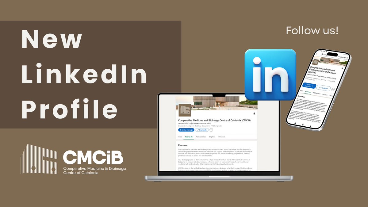 🔵 The Comparative Medicine and Bioimage Centre of Catalonia #CMCiB, a strategic project from #IGTP, is now on LinkedIn!

Follow to stay up to date with the latest achievements and opportunities at this unique preclinical research centre 👉🏼 linkedin.com/company/compar…