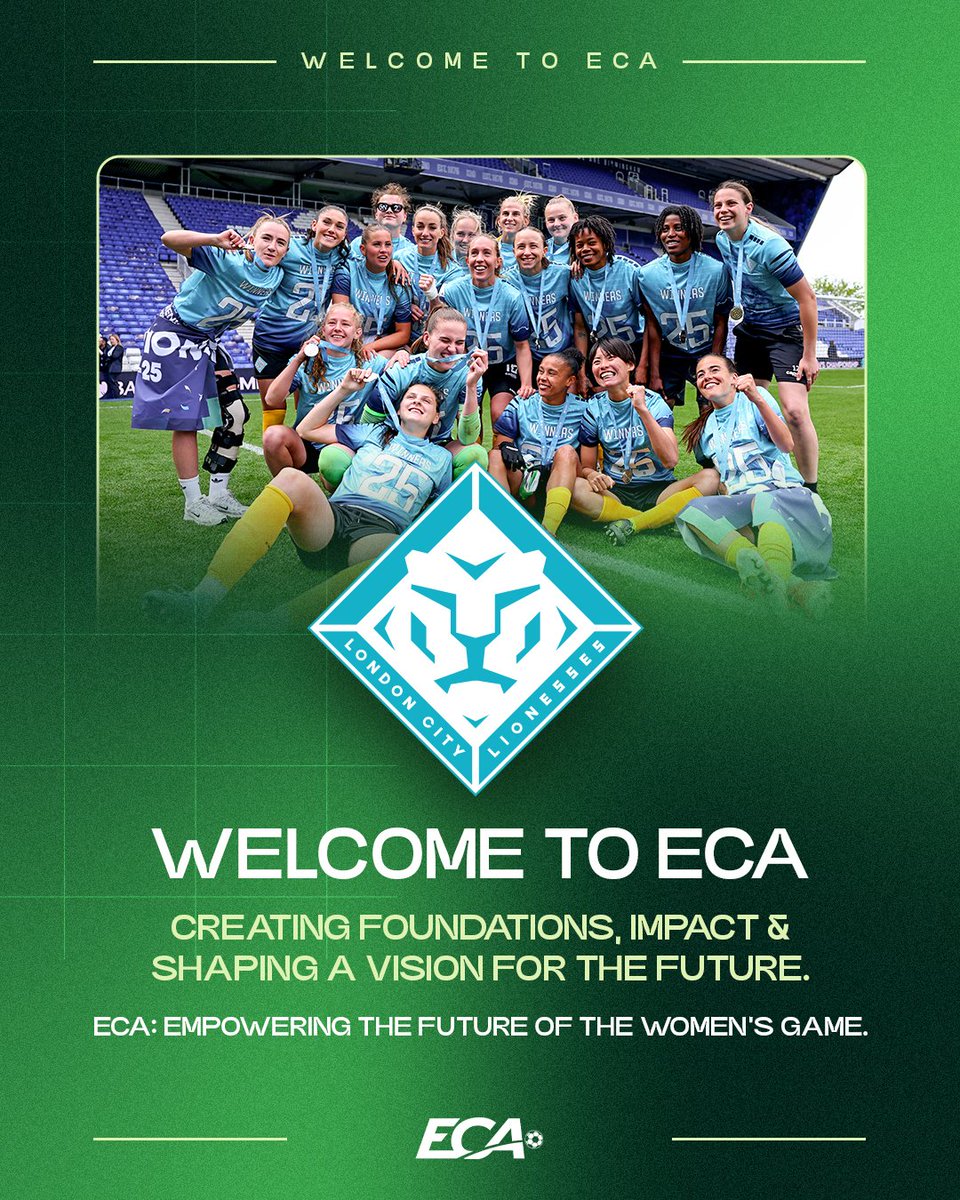 ECA (@ecaeurope) on Twitter photo Welcome to ECA, <a href="/LC_Lionesses/">London City Lionesses</a> – a club built differently, for the future of the women’s game.
Learn more about our newest member here: ecaeurope.com/news-media-rel…
#LondonCityLionesses #WeAreECA #HeartOfFootball Welcome to ECA, <a href="/LC_Lionesses/">London City Lionesses</a> – a club built differently, for the future of the women’s game.
Learn more about our newest member here: ecaeurope.com/news-media-rel…
#LondonCityLionesses #WeAreECA #HeartOfFootball
