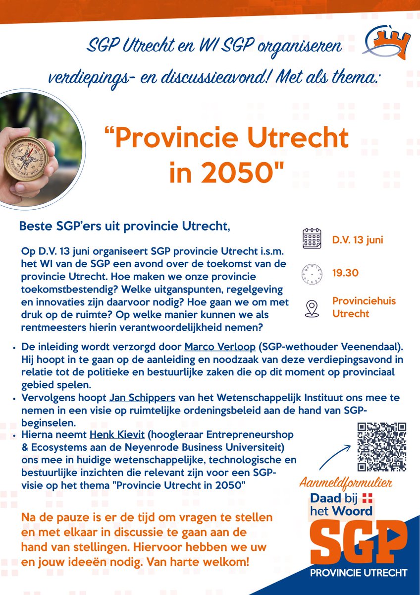 Van harte welkom! We willen samen nadenken over Provincie Utrecht in 2050. Hoe gaan we om met alle uitdagingen die er liggen en wat zijn de kansen? Aanmelden kan via deze link: docs.google.com/forms/d/e/1FAI…

#utrecht #2050