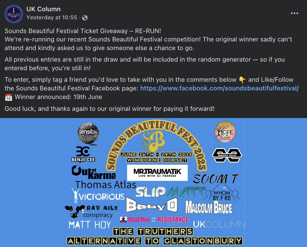 Sounds Beautiful Festival Ticket Giveaway – RE-RUN!
We're re-running our recent Sounds Beautiful Festival competition! The original winner sadly can't attend and kindly asked us to give someone else a chance to go.
Link: facebook.com/photo/?fbid=67…