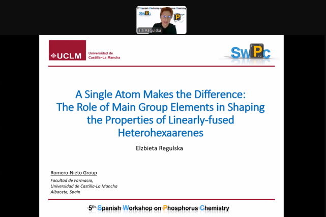 PhosChemSpain's tweet photo. 🔥 Excited for @regulskaela’s talk at #SWPC2025 on new high-performance linearly-fused frameworks!
🌟 How beautiful P-chemistry can overcome C-only backbone limits:
✅ Tunable optoelectronics
✅ Boosted stability
✅ Richer reactivity
Outstanding science presented by Ela from UCLM https://t.co/zsODpVWOBp