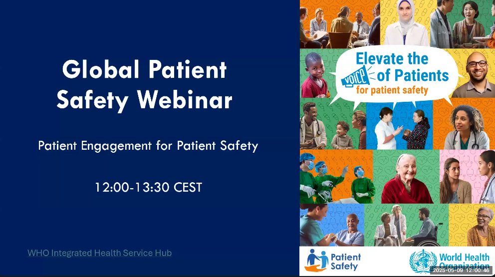 sanoysalvoblog's tweet image. WHO webinar recording:
Patient Engagement for Patient Safety.
Discussions focused on practical strategies, implementation challenges and opportunities for action in strengthening patient and family engagement.
who.int/news-room/even… via @WHO #PtSafety