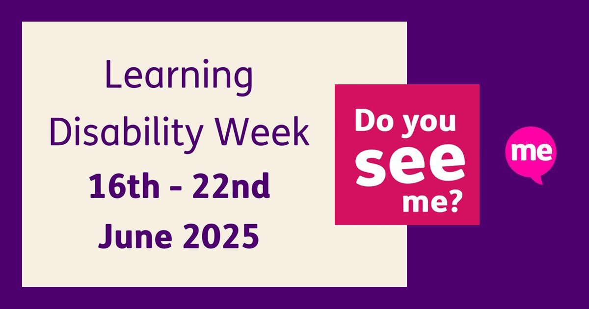 We're looking forward to Learning Disability Week in June!

This year's theme is ‘Do you see me?’ 

We'll be sharing ways that we can support people with learning disabilities to be seen and heard. 

See more on Mencap’s website: eu1.hubs.ly/H0k9xZS0 

#LearningDisabilityWeek