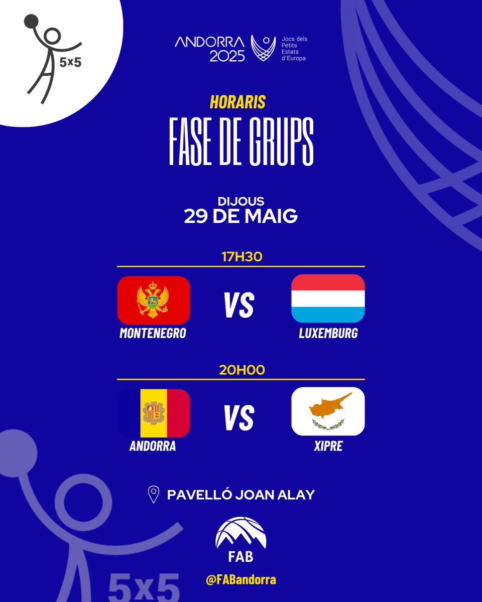 Horaris 5x5 femení #jpee2025 #jpee