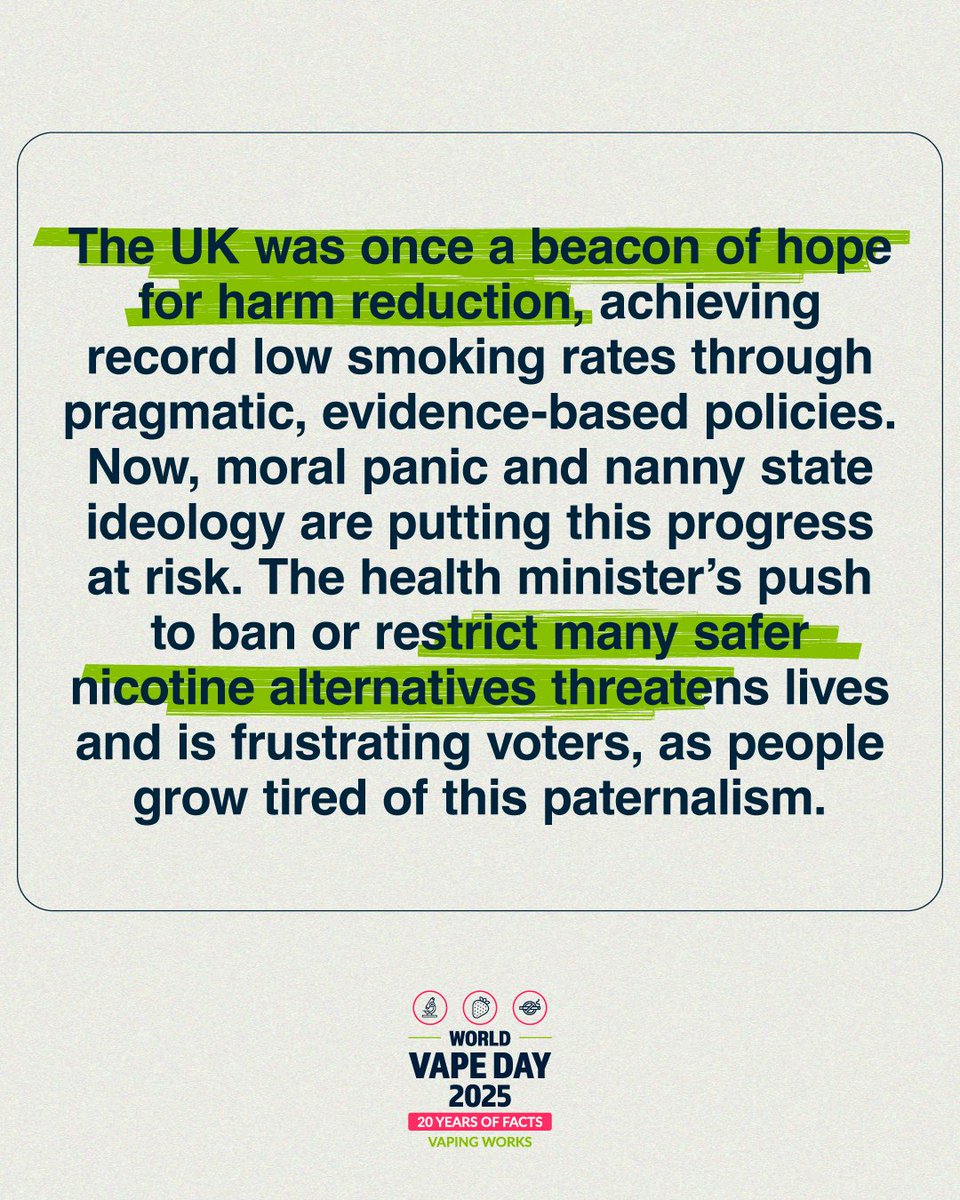 vapers_alliance's tweet image. .@AngelaRayner, as someone who understands the realities of vaping, you know its value as a smoking cessation tool. Please push back against these misguided ideas—harm reduction should not be left to the black market. #WorldVapeDay #20YearsOfFacts #VapingWorks
