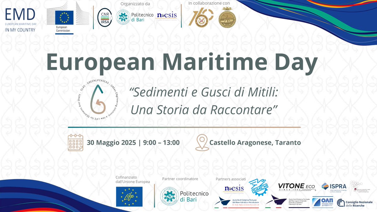 NCP LIFE IT 🇮🇹 (@lifeprogrammeit) on Twitter photo ll progetto @GreenLife4Seas partecipa all’iniziativa “European Maritime Day In My Country” con un evento a Taranto (30 maggio 2025)
La notizia completa sul sito web del <a href="/MASE_IT/">Ministero Ambiente e Sicurezza Energetica</a> al seguente link mase.gov.it/portale/notizi…
<a href="/LIFEprogramme/">LIFE Programme</a> #LIFEprogramme #LIFEprojects #LIFEproject ll progetto @GreenLife4Seas partecipa all’iniziativa “European Maritime Day In My Country” con un evento a Taranto (30 maggio 2025)
La notizia completa sul sito web del <a href="/MASE_IT/">Ministero Ambiente e Sicurezza Energetica</a> al seguente link mase.gov.it/portale/notizi…
<a href="/LIFEprogramme/">LIFE Programme</a> #LIFEprogramme #LIFEprojects #LIFEproject