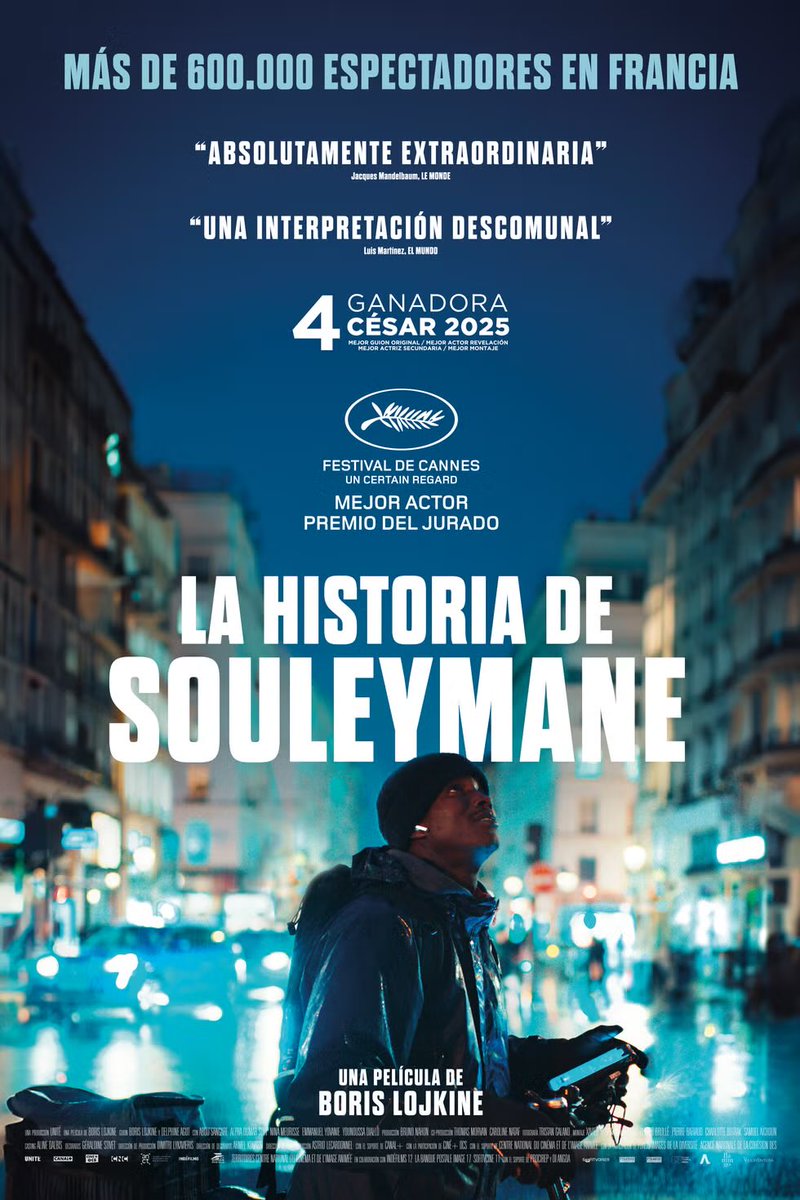 Hoy martes 27 a las 20:15, en VOSE y a los 3€ habituales, continuamos en la Casa de Culturs de Avilés con el actual ciclo de el Cine de los Martes con la multipremiada película francesa LA HISTORIA DE SOULEYMANE, de Boris Lojkine, que ha revolucionado la taquilla francesa.