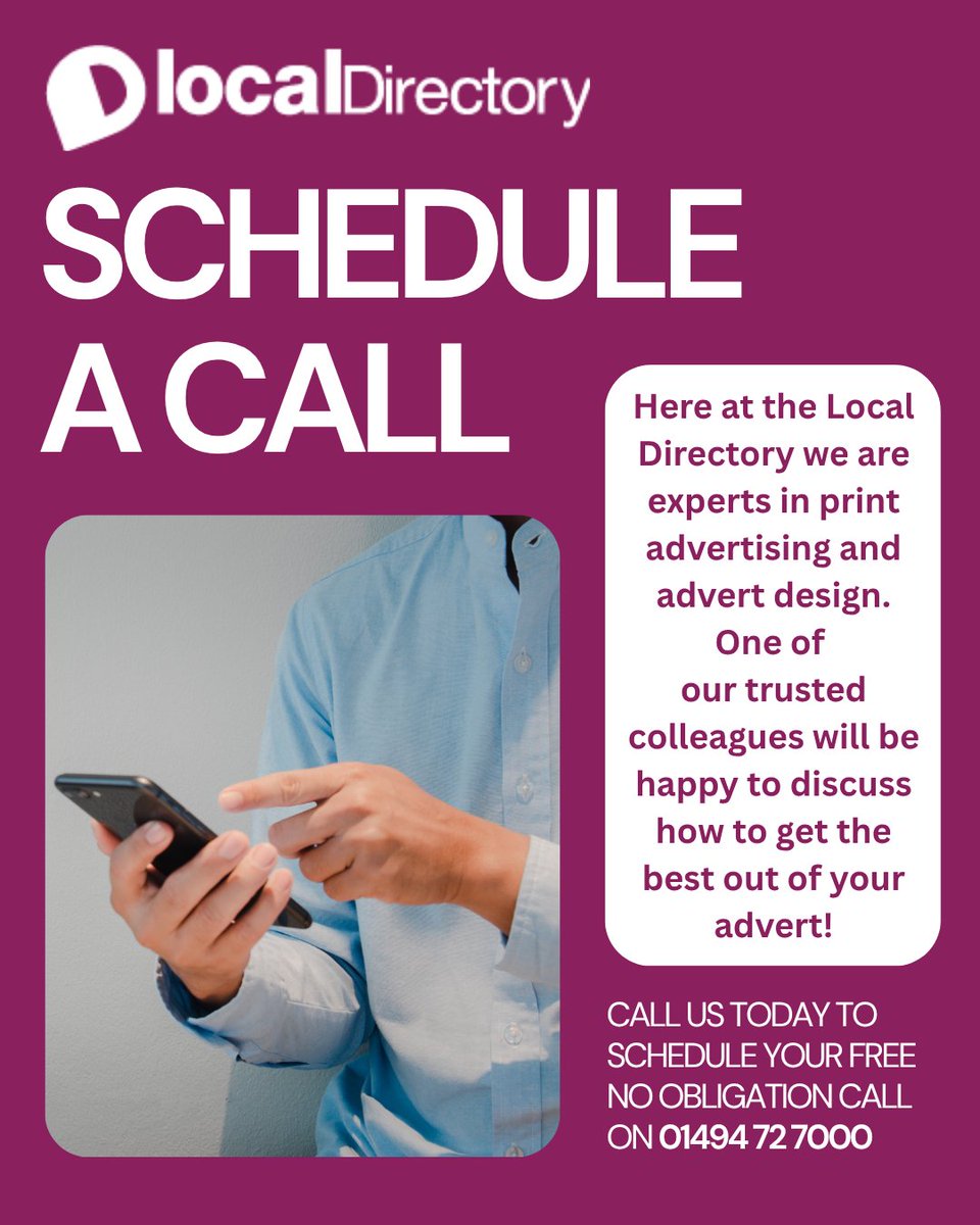 localdirectory2's tweet image. 📢 Here at The Local Directory, we’re experts in print advertising and eye-catching advert design!  
💬 Get in touch today for a FREE, no-obligation call — let’s bring your brand to life in print.  
#LocalDirectory #PrintAdvertising #AdvertDesign #FreeConsultation #SupportLocal