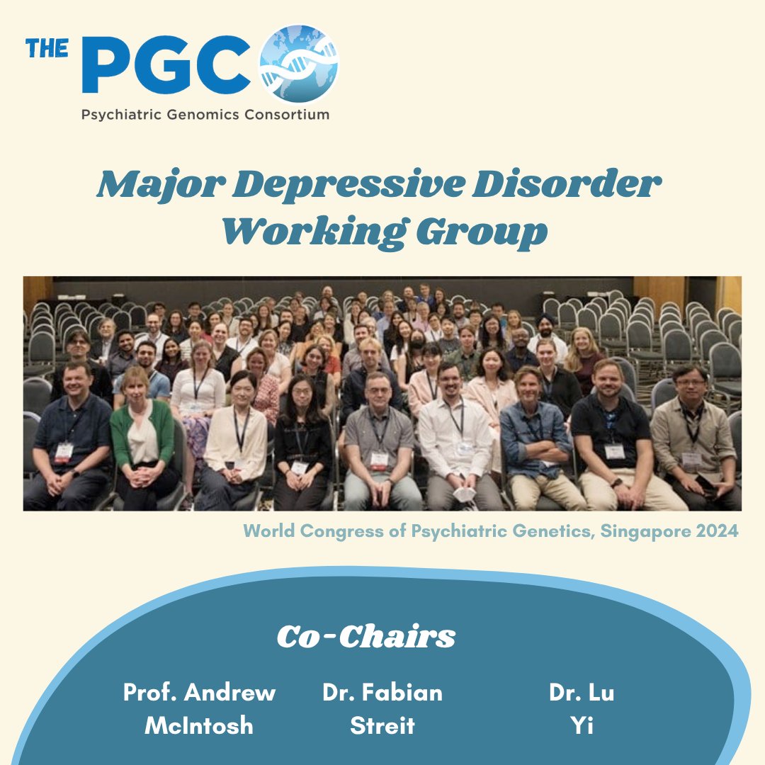 PGC Consortium (@pgcgenetics) on Twitter photo (3/3) The PGC #MajorDepressiveDisorder Working Group (chaired by <a href="/mcintosh2001/">Andrew McIntosh</a>, Fabien Streit & Lu Yi) is a global collaboration of researchers focused on the genetics of depression.
Find out more and how you can get involved: pgc.unc.edu/for-researcher… (3/3) The PGC #MajorDepressiveDisorder Working Group (chaired by <a href="/mcintosh2001/">Andrew McIntosh</a>, Fabien Streit & Lu Yi) is a global collaboration of researchers focused on the genetics of depression.
Find out more and how you can get involved: pgc.unc.edu/for-researcher…