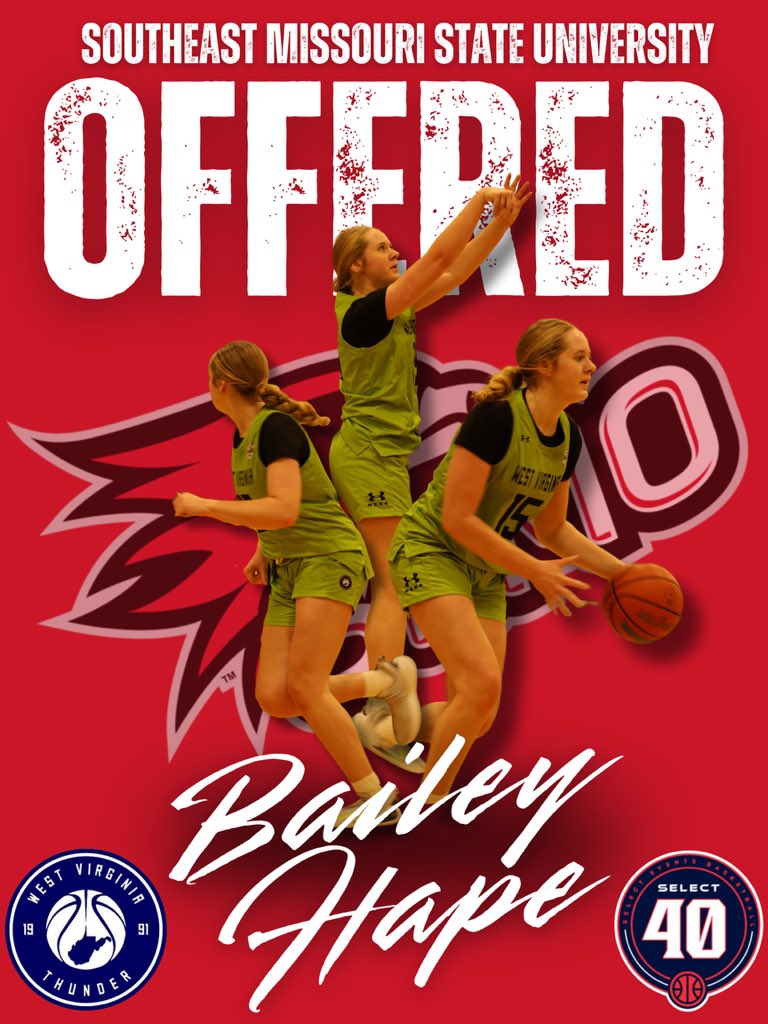 West Virginia Thunder S40 17U (Perry) (@wvthunders4017u) on Twitter photo Bailey Hape ‘26 ( <a href="/bailey_hape/">Bailey Hape</a> ) has picked up another offer at Southeast Missouri State University!
#WVThunderFam | ⚡️⚡️ Bailey Hape ‘26 ( <a href="/bailey_hape/">Bailey Hape</a> ) has picked up another offer at Southeast Missouri State University!
#WVThunderFam | ⚡️⚡️