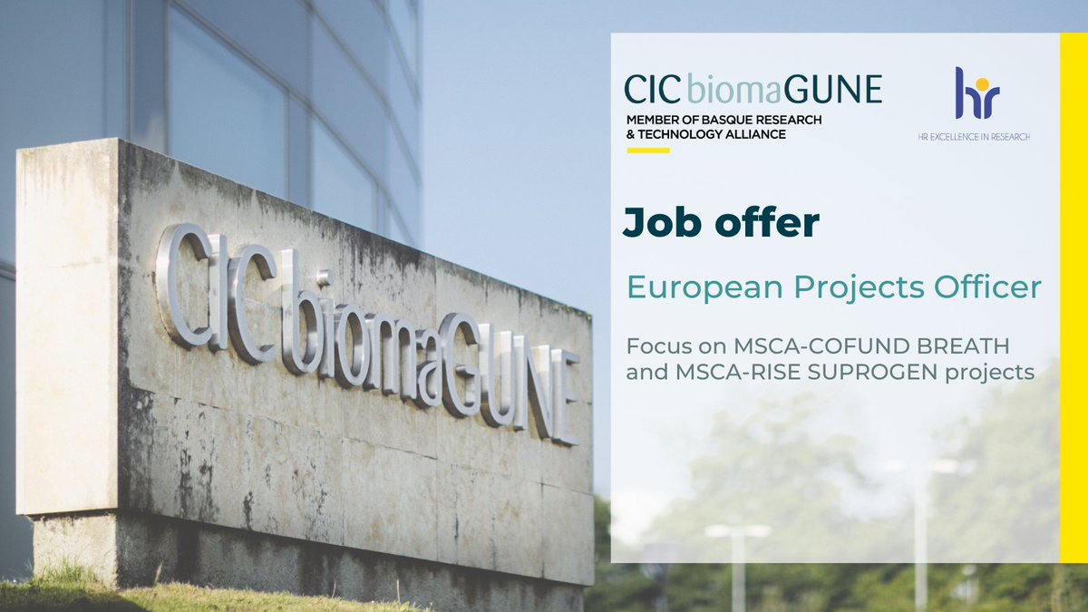 CIC biomaGUNE (@cicbiomagune) on Twitter photo ๐จ๐๐จ๐ ๐๐๐๐๐ซ: ๐๐ฎ๐ซ๐จ๐ฉ๐๐๐ง ๐๐ซ๐จ๐ฃ๐๐๐ญ๐ฌ ๐๐๐๐ข๐๐๐ซ ๐จ
๐๏ธDeadline for applications: 6th June 2025
๐ฌEnvisaged Start date: July 2025
๐ Location: San Sebastian (Spain)
For more information and to apply ๐
cicbiomagune.es/job-offer-detaโฆ
#JobOffer #ProjectOfficer ๐จ๐๐จ๐ ๐๐๐๐๐ซ: ๐๐ฎ๐ซ๐จ๐ฉ๐๐๐ง ๐๐ซ๐จ๐ฃ๐๐๐ญ๐ฌ ๐๐๐๐ข๐๐๐ซ ๐จ
๐๏ธDeadline for applications: 6th June 2025
๐ฌEnvisaged Start date: July 2025
๐ Location: San Sebastian (Spain)
For more information and to apply ๐
cicbiomagune.es/job-offer-detaโฆ
#JobOffer #ProjectOfficer