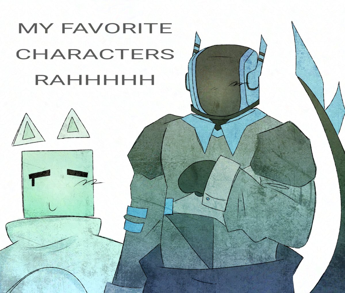 cubesyst's tweet image. Drawing my TWO favorite characters ( I've been playing phighting recently . ) #JustShapesAndBeats #JSAB #phighting