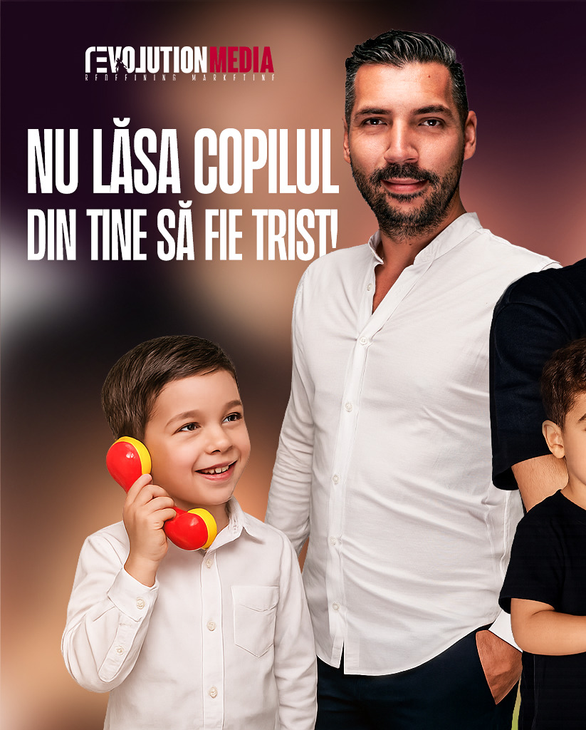 revomedia_ro's tweet photo. Nu-ți lăsa copilul interior să plângă azi!
 
 Care te-a împins să întrebi “da’ de ce?” de 50 de ori.
 Care a deschis Photoshop-ul prima dată și a zis “wow!”.
 Care s-a jucat cu ideile și n-a avut frică de “greșeli”.
 Fii creativ ca un copil. Lucrează ca un Revolutionar. https://t.co/eSMtX8hjzx
