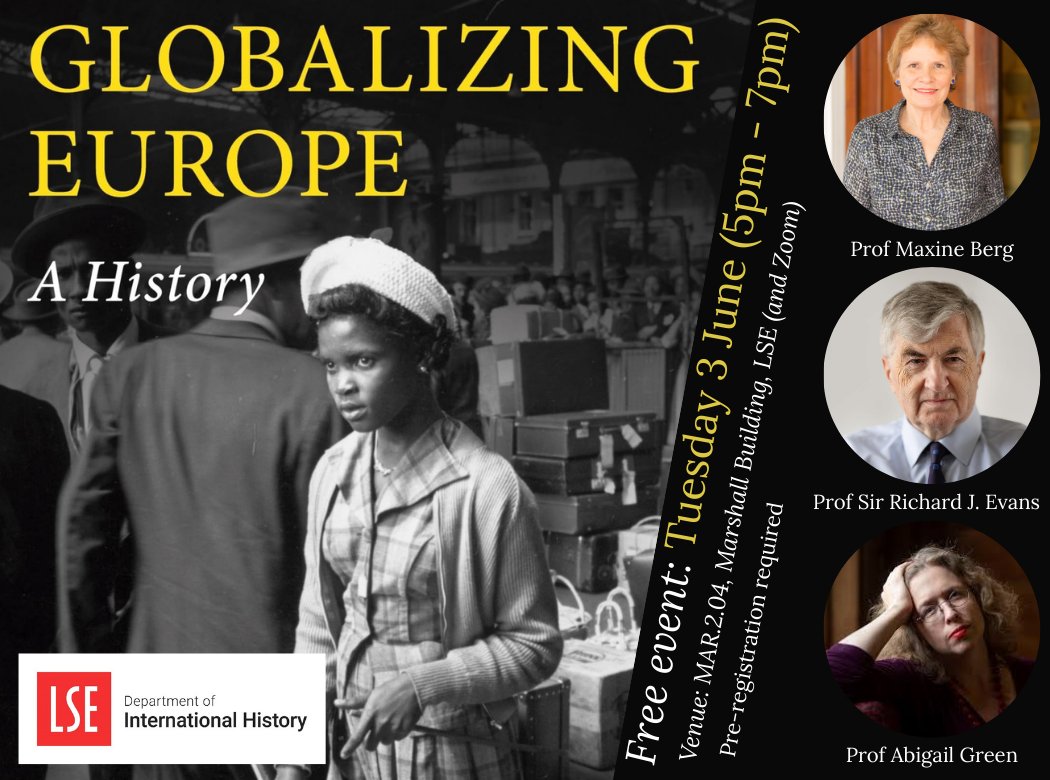 Next Tuesday 3 June we are hosting a panel of world leading historians who will be speaking on the newly released book "Globalizing Europe: A History" (edited by our own Dr David Motadel, who is set to chair the event).

lse.ac.uk/International-…

#events #history #europe #LSE