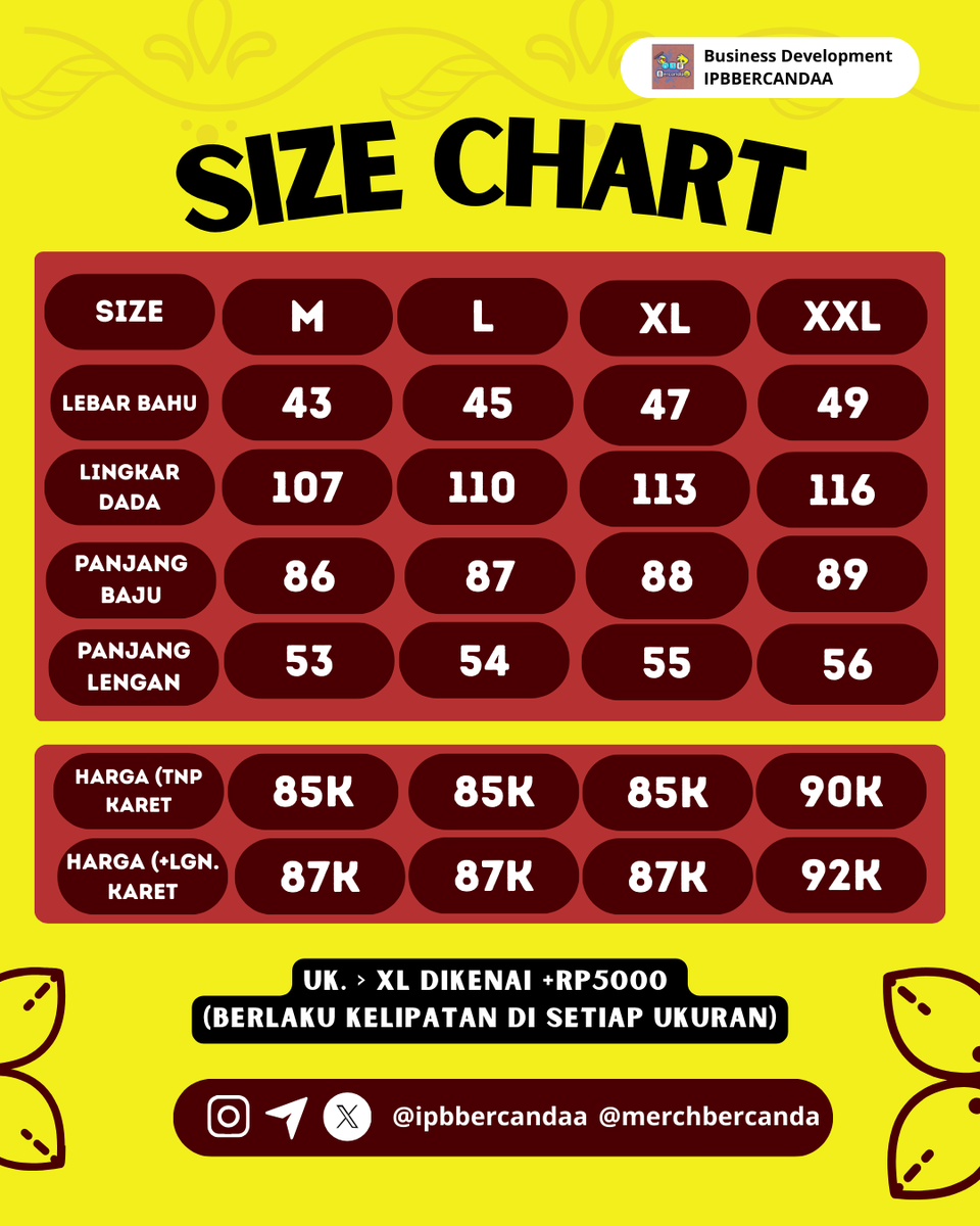 IPBbercanda's tweet photo. [OPEN PO JASLAB BATCH 2 @IPBbercanda]

⚠️CATAT HAL PENTING INI⚠️
PRE-ORDER : Mulai 20 Mei s/d 7 Juni 2025
Harga : 85 RIBU (++5 Ribu u/ uk. > XL berlaku kelipatan setiap ukuran yaa!)
✨FREE GIFT PULPEN, STICKER IPB, DLL✨
Pembayaran : QRIS a.n BERCANDA JAYA GEMILANG

REGISTRASI SEKARANG!
🌟 https://t.co/RSHEqkVsdM
🌟 https://t.co/RSHEqkVsdM
🌟 https://t.co/RSHEqkVsdM

Tancap gas order sebelum ketinggalan!
Cek lebih lanjut di akun @ipbbercanda atau @merchbercanda yaa!

Salam digdaya!

𝘕𝘢𝘳𝘢𝘩𝘶𝘣𝘶𝘯𝘨
📞𝘊𝘰𝘯𝘵𝘢𝘤𝘵 𝘩𝘦𝘳𝘦 : 𝘪𝘱𝘣.𝘭𝘪𝘯𝘬/𝘱𝘢𝘳𝘵𝘯𝘦𝘳𝘴-𝘣𝘦𝘳𝘤𝘢𝘯𝘥𝘢
📞 𝘋𝘔 𝘐𝘎 & 𝘛𝘞𝘛 @𝘪𝘱𝘣𝘣𝘦𝘳𝘤𝘢𝘯𝘥𝘢𝘢
📞𝘛𝘦𝘭𝘦𝘨𝘳𝘢𝘮 : 𝘵.𝘮𝘦/𝘪𝘱𝘣𝘣𝘦𝘳𝘤𝘢𝘯𝘥𝘢

#IPBUNIVERSITY
#IPBDIGDAYA
#MAHASISWABARU62
#IPBBERCANDAA
#MERCHBERCANDA
@ipbbercandaa @merchbercanda