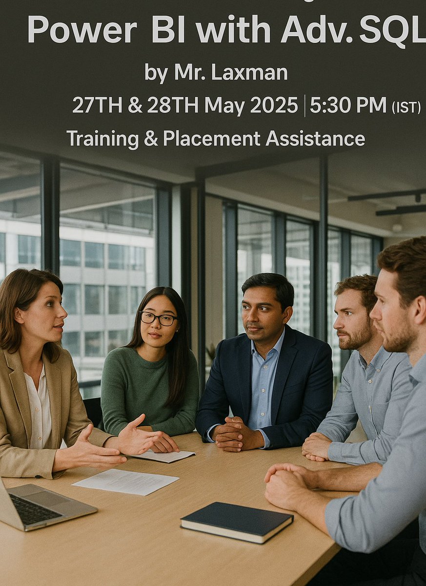 srirame66941586's tweet image. 📢 Want to level up your data game?
Join Mr. Laxman for Power BI with Advanced SQL – FREE on May 27–28 @ 5:30 PM IST!
🔗 Register: tr.ee/pUa84z
More IT Courses: linktr.ee/ITcoursesFreeD…
#PowerBITraining #AdvancedSQL #FreeCourseAlert #DataSkills