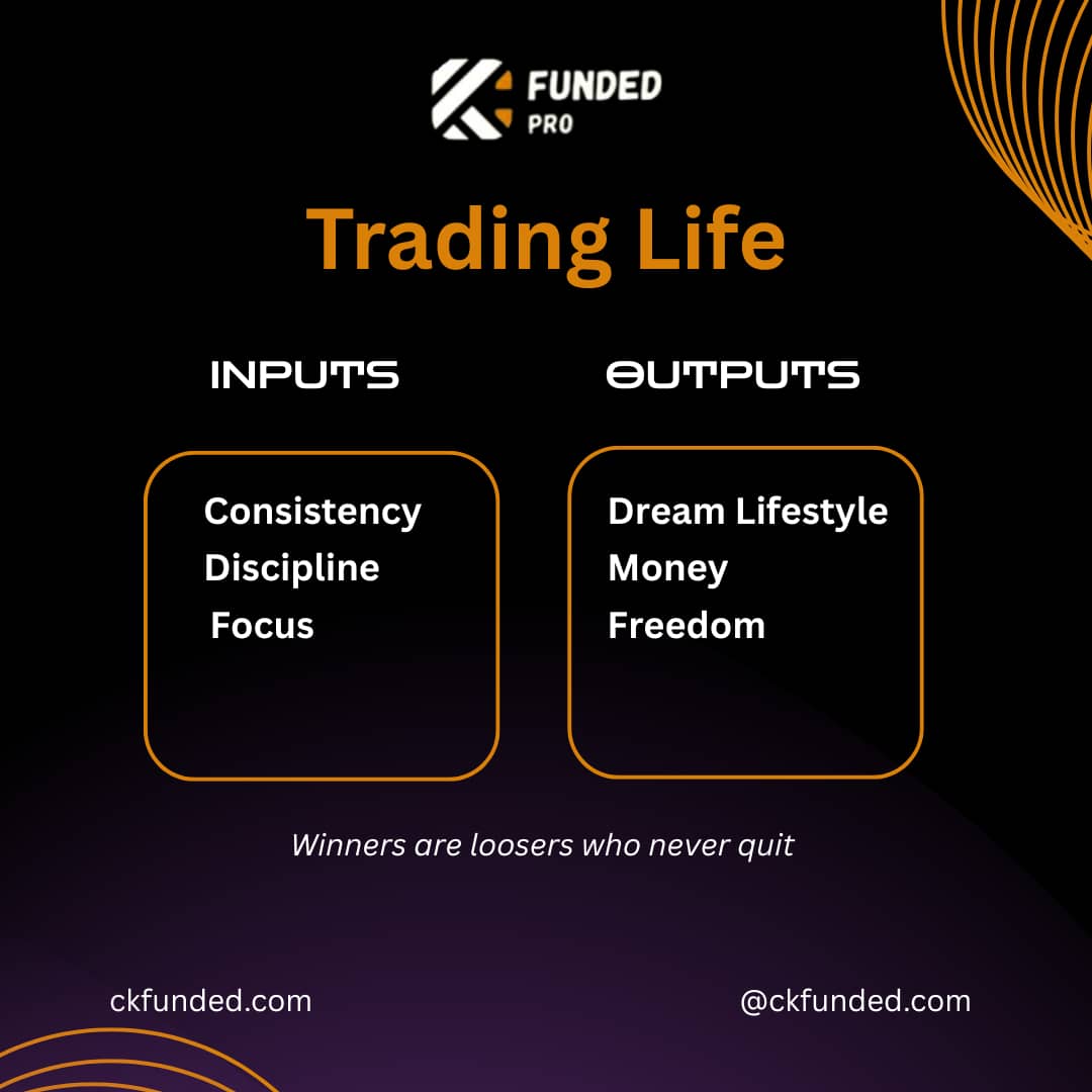 CkFunded's tweet photo. Trading Life 🔁
Inputs: Consistency. Discipline. Focus.
Outputs: Dream lifestyle. Money. Freedom.
💡 Winners are just losers who never quit.
Keep showing up. The results will follow.
#TradingMindset #CKFunded #DisciplinePays #FreedomLifestyle https://t.co/Ck9IZhposp
