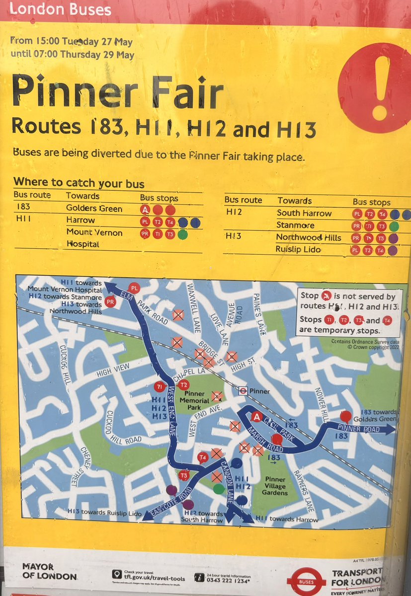 The annual #Pinner Fair returns tomorrow, which means road closures will be in place from 3pm today to allow for the rides to be pulled-on and set-up.

🎡🎠🎢🔮🎯

Bridge Street, Marsh Road and High Street will be closed to traffic and buses will be on diversion.