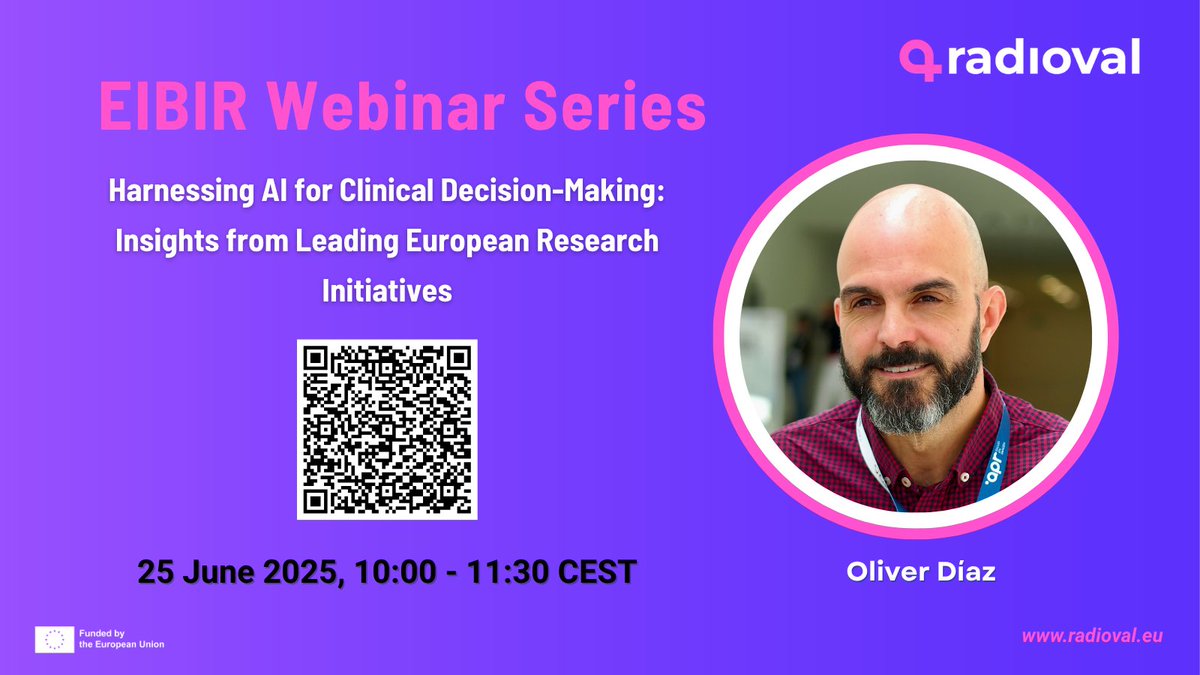 Radio Val (@radioval_ai) on Twitter photo ⏳ Less than a month to go! Join RadioVal’s free webinar on June 25 at 10:00 CEST 🎯
Prof. <a href="/ooliverdiaz/">Oliver Diaz</a> explores the FUTURE-AI guideline & its role in explainable, trustworthy #AI for breast cancer imaging 💡
ℹ️ Register: radioval.eu/uncategorized/…
#HorizonEU #EUfunded #FUTUREAI ⏳ Less than a month to go! Join RadioVal’s free webinar on June 25 at 10:00 CEST 🎯
Prof. <a href="/ooliverdiaz/">Oliver Diaz</a> explores the FUTURE-AI guideline & its role in explainable, trustworthy #AI for breast cancer imaging 💡
ℹ️ Register: radioval.eu/uncategorized/…
#HorizonEU #EUfunded #FUTUREAI