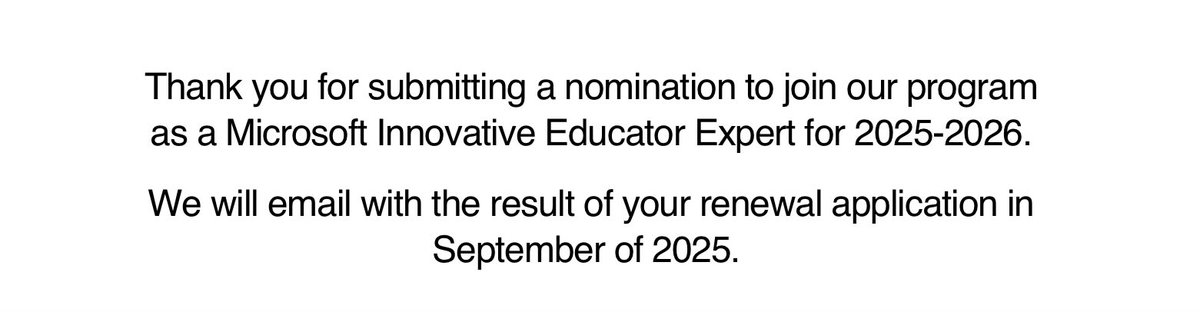 Simon Luxford-Moore (@mrlux4dmoore) on Twitter photo That’s mine submitted! Now I wait… patiently. Who else has submitted their <a href="/Microsoft/">Microsoft</a> #MIEExpert self-nomination? Go for it. Don’t delay.
<a href="/MicrosoftEDU/">Microsoft Education</a> <a href="/MicrosoftLearn/">Microsoft Learn</a> #TeamMIEEScotland That’s mine submitted! Now I wait… patiently. Who else has submitted their <a href="/Microsoft/">Microsoft</a> #MIEExpert self-nomination? Go for it. Don’t delay.
<a href="/MicrosoftEDU/">Microsoft Education</a> <a href="/MicrosoftLearn/">Microsoft Learn</a> #TeamMIEEScotland