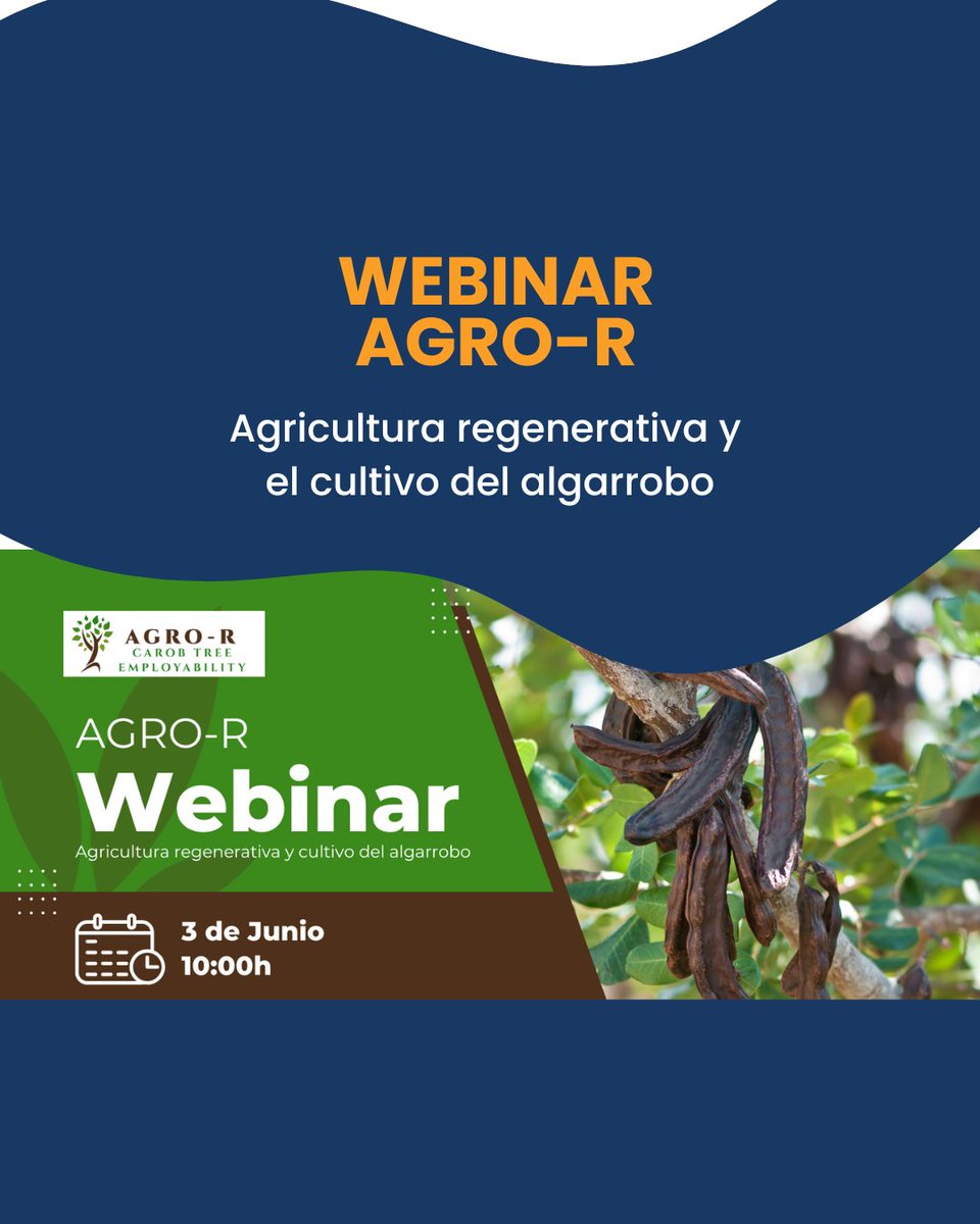 📢 ¡Webinar gratuito!
¿Te interesa la agricultura regenerativa y el cultivo del algarrobo?
3 de junio, 10h, webinar online de AGRO-R.
Curso gratis (30h), sin experiencia previa.
Inscríbete 👉 docs.google.com/forms/d/e/1FAI…
Más info: agro-r.com
¡Comparte!