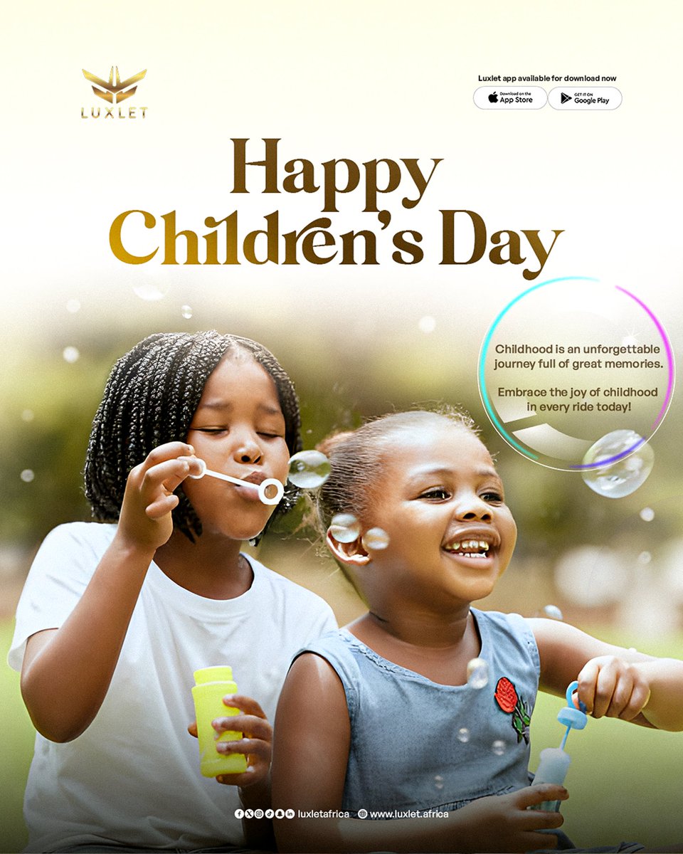 luxletafrica's tweet photo. Happy Children's Day!
Embrace the joy of childhood in every ride today ✨️
#luxlet #luxury #carhire #childrensday #happychildrensday #may27 #travel #children #luxurycars https://t.co/3GANJySjIb