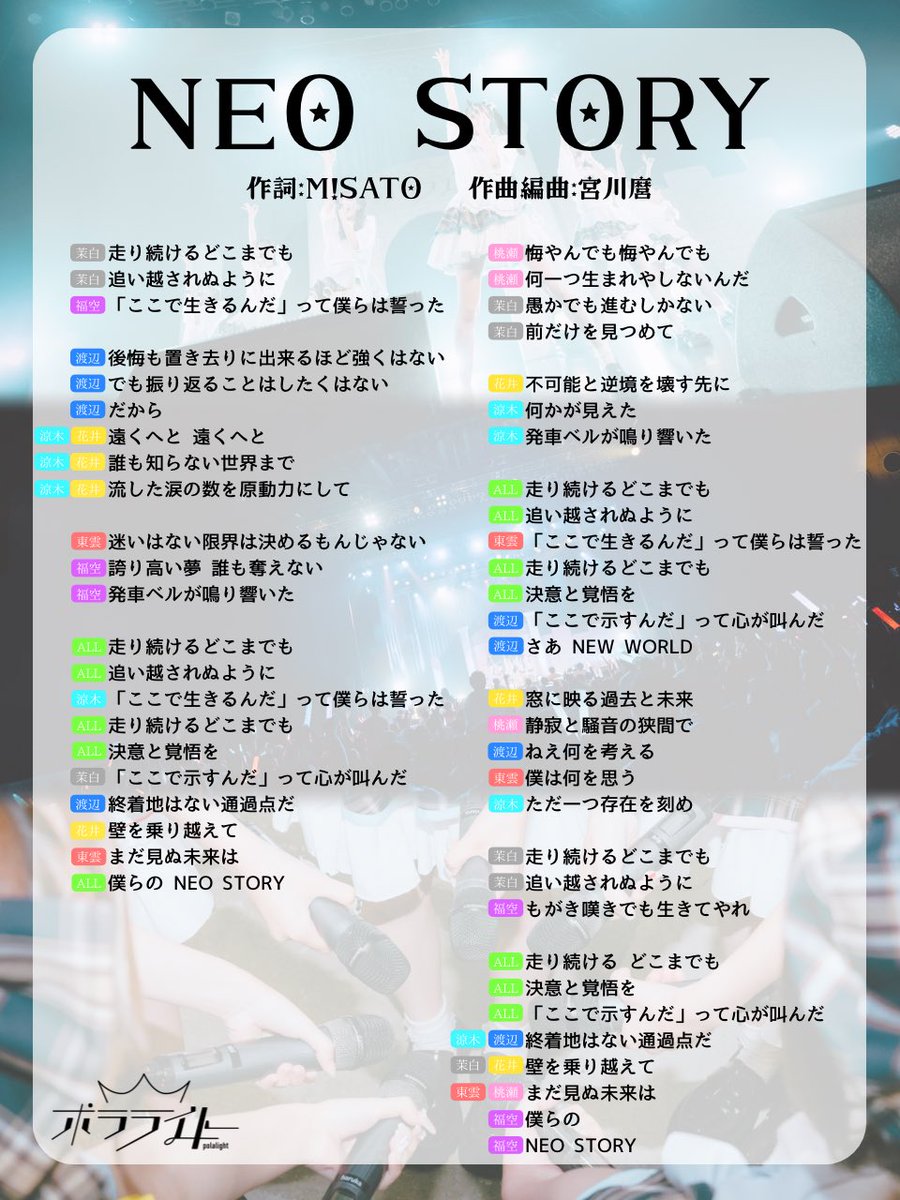 polalight_info's tweet photo. 🎼 #ポラライト歌詞 🎼
【NEO STORY】
3周年ワンマンライブでお披露目した曲です👍🏻 ̖́-
ライブ映像も要チェック✔
▶️YouTube
https://t.co/kRGTC4RWu4
▶️サブスク
https://t.co/WGI7hlurNJ
#ポラライト #NEOSTORY https://t.co/pt220M2crV
