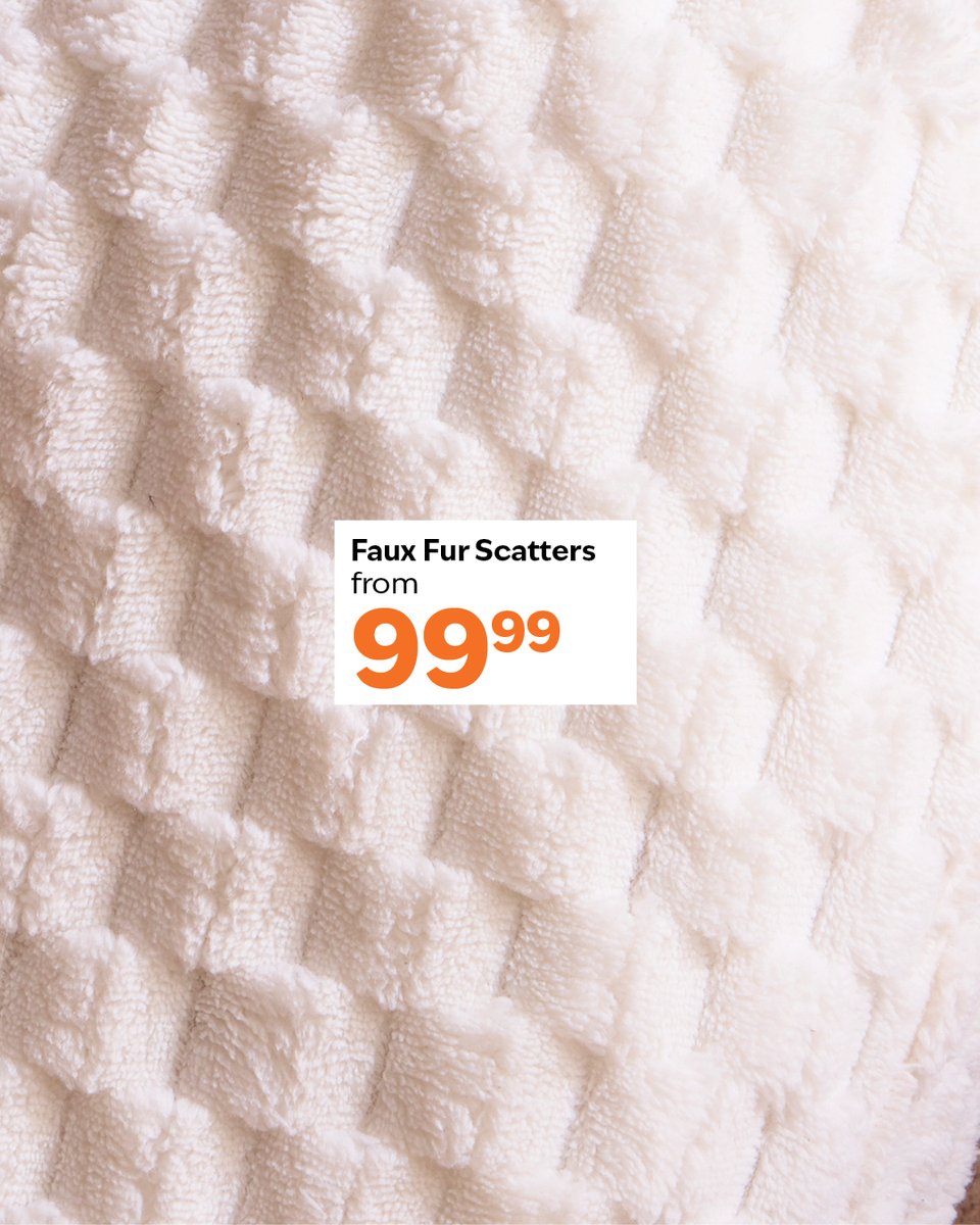 Make it extra with Sheet Street🧡 Click here bit.ly/3U0mF1Z to start shopping now.

103407414 Faux Fur Scatter 45X45CM R99.99