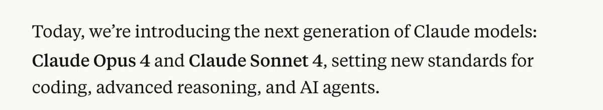 Şu duyuru ile birlikte sessizce değişen şeylerden biri... Eskiden "Claude 3.7 Sonnet" gibi sürümlendirirken, artık "Claude Sonnet 4" olarak sürüm numaraların sona gelmesi oldu.

Böylece sanırım Opus ve Sonnet ayrı sürümlenebilecek. Ben de eskiden uzun uzun "cluade 3.7 sonnet"