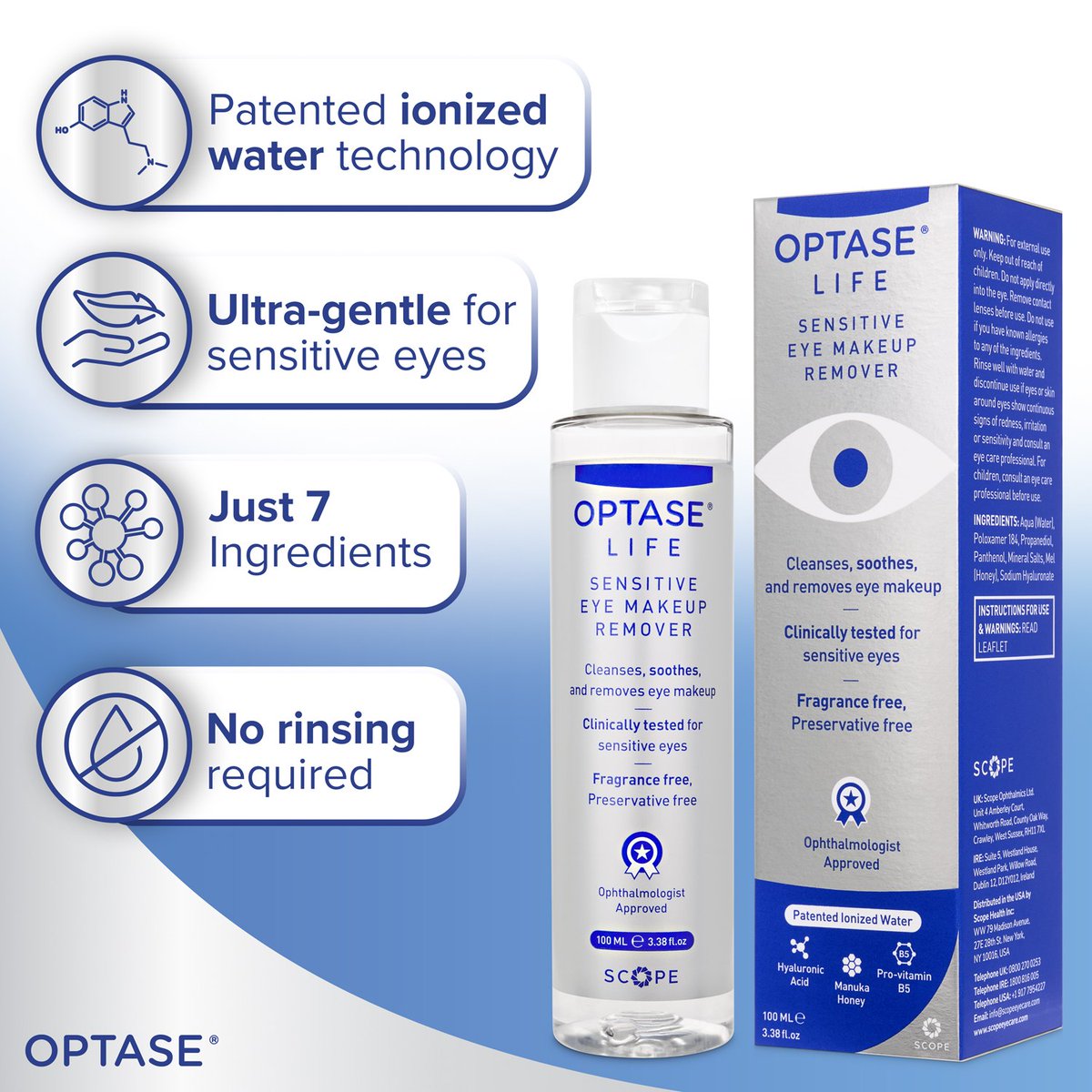 📷AVAILABLE NOW📷

Optase Life Sensitive Eye Makeup Remover.

NEXT STEP UP
INNOVATIVE CLEANSING
HYDRATE &amp; NOURISH
OPHTHALMOLOGIST APPROVED
VERSATILE CLEANSING
PRESERVATIVE-FREE