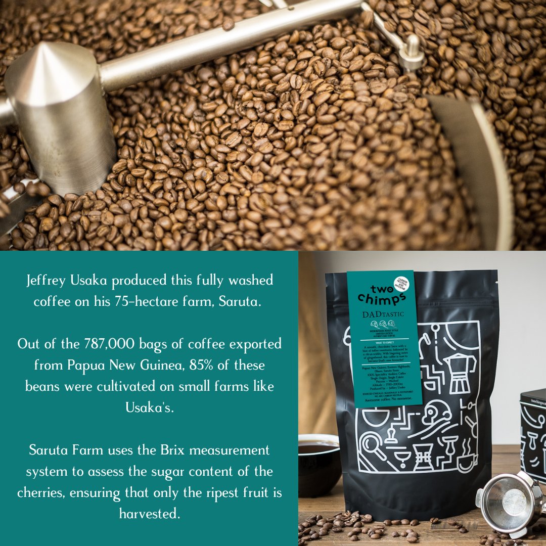 Let’s take a behind-the-scenes look at our Father’s Day coffee! 👀

#limitededition #fathersdaygift #fathersdaycoffee #papuanewguinea #ethicallysourced #lovecoffee #specialtycoffee #mediumdarkroasted #twochimpscoffee