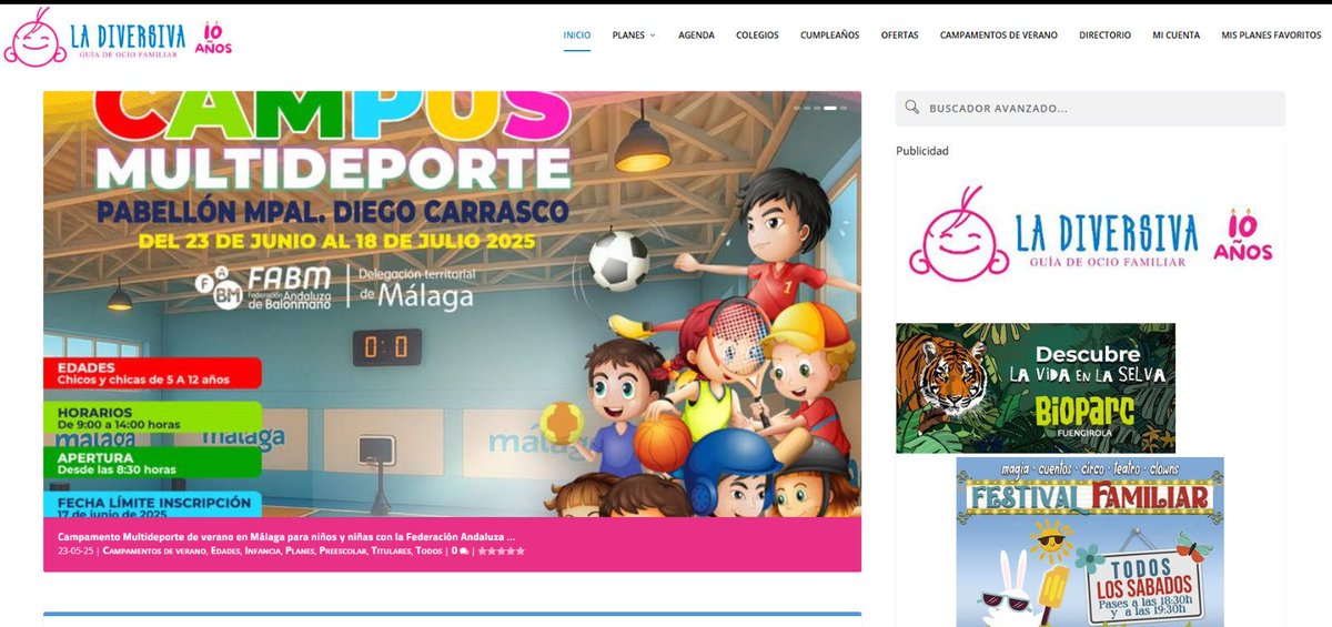 Nuestro Campus, portada en <a href="/ladiversiva/">La Diversiva</a> !!!

Y tú? Te has apuntado ya? Infórmate aquí ladiversiva.com/campamento-mul…

No dejes pasar la oportunidad de pasar un verano irrepetible!!!