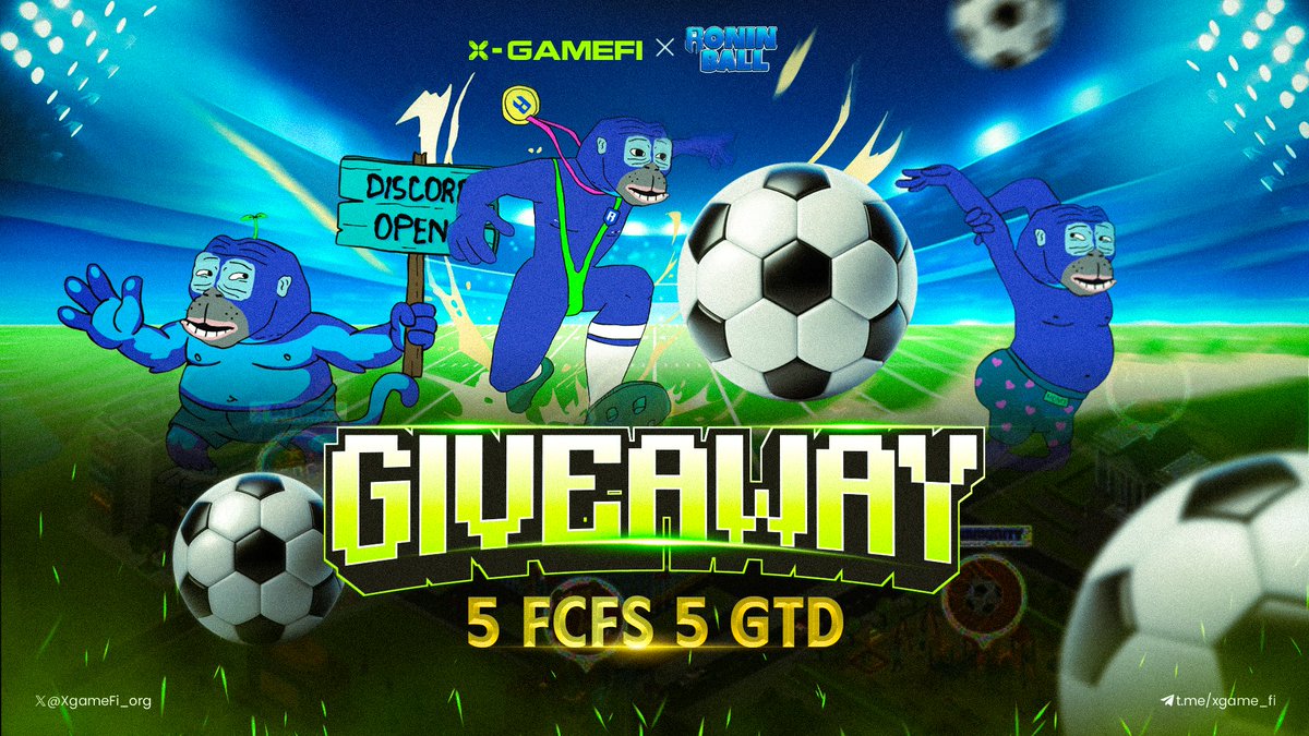 XGameFi x Ronin Ball GA 10 WL: 5 GTD &amp; 5 FCFS🤝

Ronin Ball là một P2E game được xây dựng trên Ronin, lấy cảm hứng từ phong cách bóng đá và IP của bộ sưu tập NFT <a href="/RonkeOnRon/">Ronin Monke</a>.

Cách tham gia:
- Follow <a href="/XGameFi_org/">XGameFi</a> &amp; @ronin_ball 
- Like &amp; Retweet post này
- Join discord: