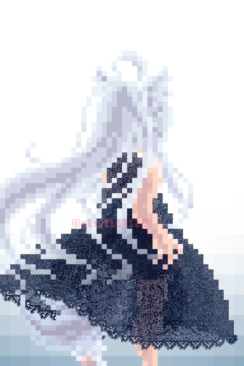 cLciel57520's tweet image. ドットでレース🎀🌸🐺✨
#pixelart #ドット絵