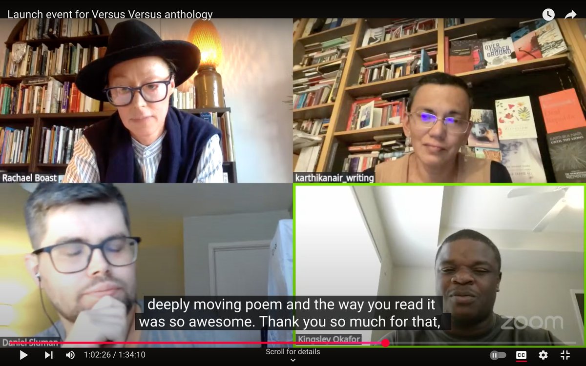 Last week's brilliant online launch event for our Versus Versus anthology is now available on our YouTube with fully corrected captions for anyone who missed the livestream:

youtube.com/live/07usVjBxJ…