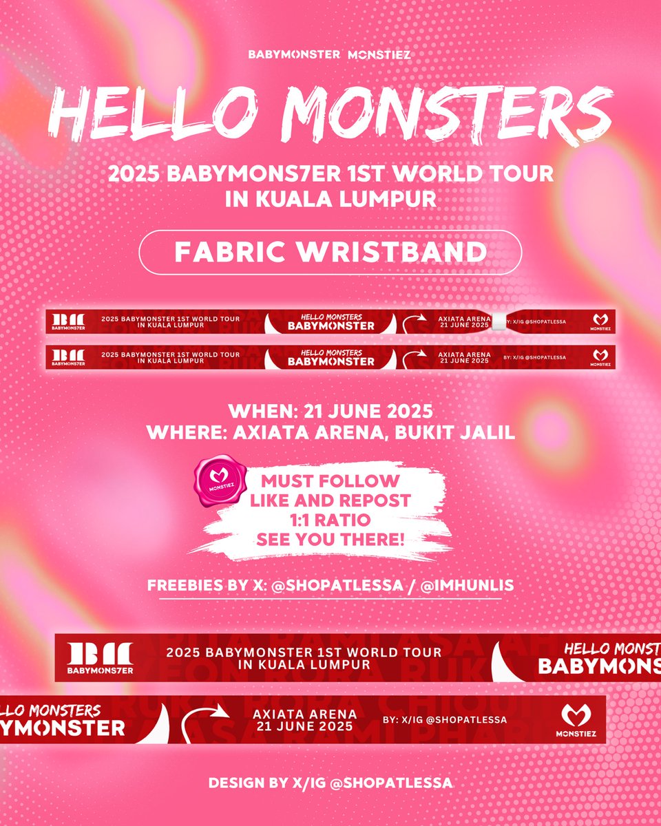 📍🇲🇾 shopatlessa (@shopatlessa) on Twitter photo HI MONSTIEZ! HELLO MONSTERS in KL FREEBIES by <a href="/shopatlessa/">📍🇲🇾 shopatlessa</a> 💗
💗 Follow, Like & RT
💗 Limited quantities
💗 Not open for trade
Design by <a href="/shopatlessa/">📍🇲🇾 shopatlessa</a>
#HELLOMONSTERSinKL #BABYMONSTERinKL <a href="/YGBABYMONSTER_/">BABYMONSTER</a> HI MONSTIEZ! HELLO MONSTERS in KL FREEBIES by <a href="/shopatlessa/">📍🇲🇾 shopatlessa</a> 💗
💗 Follow, Like & RT
💗 Limited quantities
💗 Not open for trade
Design by <a href="/shopatlessa/">📍🇲🇾 shopatlessa</a>
#HELLOMONSTERSinKL #BABYMONSTERinKL <a href="/YGBABYMONSTER_/">BABYMONSTER</a>