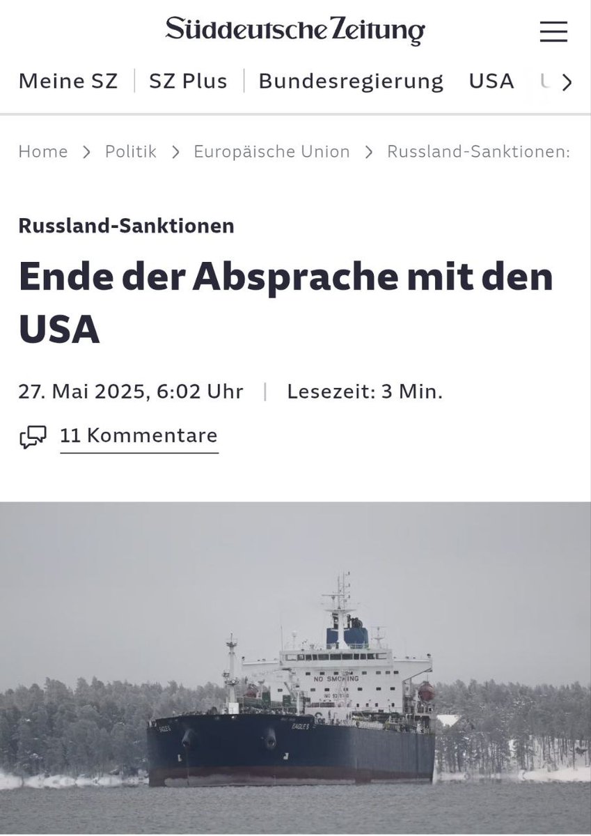The United States and the European Union have ended their joint efforts to combat Russia's circumvention of international sanctions, German media outlets Süddeutsche Zeitung, NDR and WDR write.

The German Foreign Ministry internal report on the meeting of the EU Foreign Affairs
