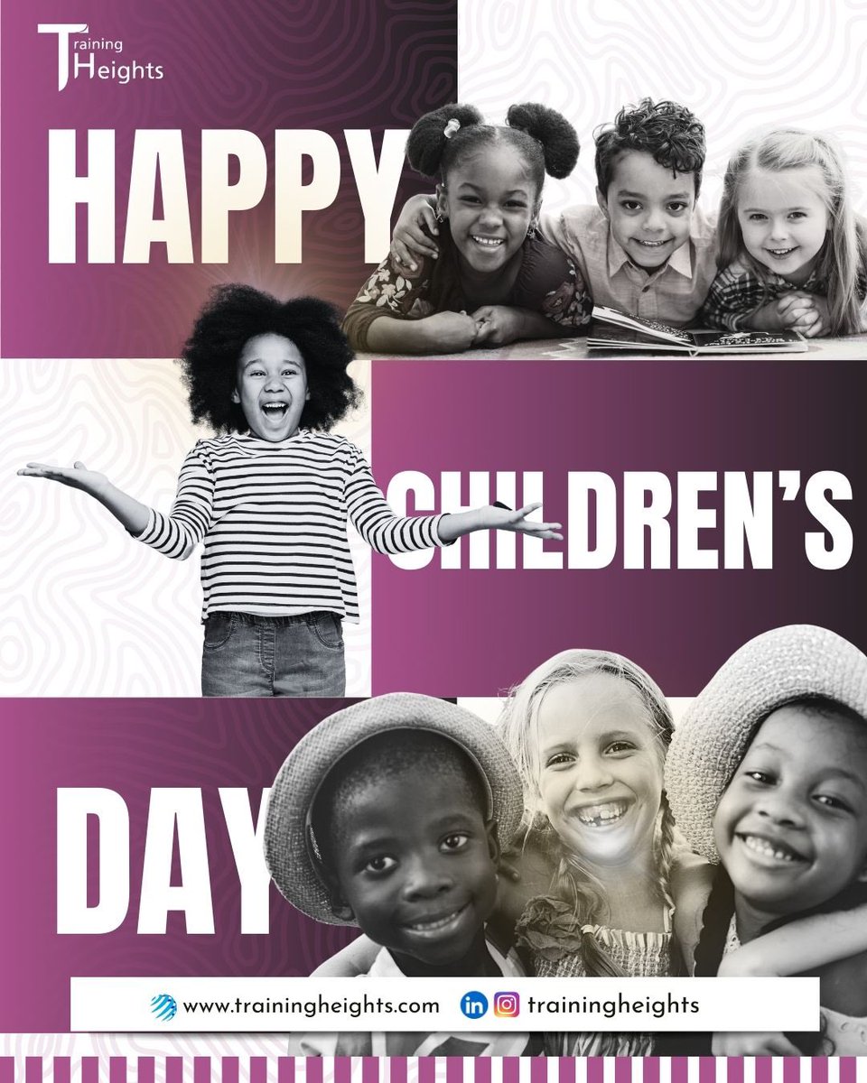 TrainingHeights's tweet photo. Happy #ChildrensDay to the dreamers, doodlers &amp; tiny techies unlocking phones at age 2! At #TrainingHeights, we believe every child holds the future and today, we celebrate that power.
Stay curious. Dream big. You’ll run the world soon enough.
#FutureLeaders #DigitalSkills https://t.co/DndpBR9s6I