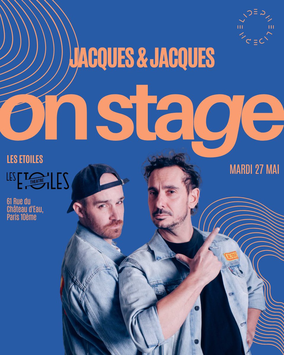 Un duo barré, un album écrit en 7 jours, du rock, du hip hop, des blagues et des hits. Leur premier opus «L’Album»🎸est sorti le 4 avril - et ce soir, Jacques &amp; Jacques investissent les Etoiles pour le défendre en live💥
Vivement ce soir, qu’on devienne un peu Jacques nous aussi!