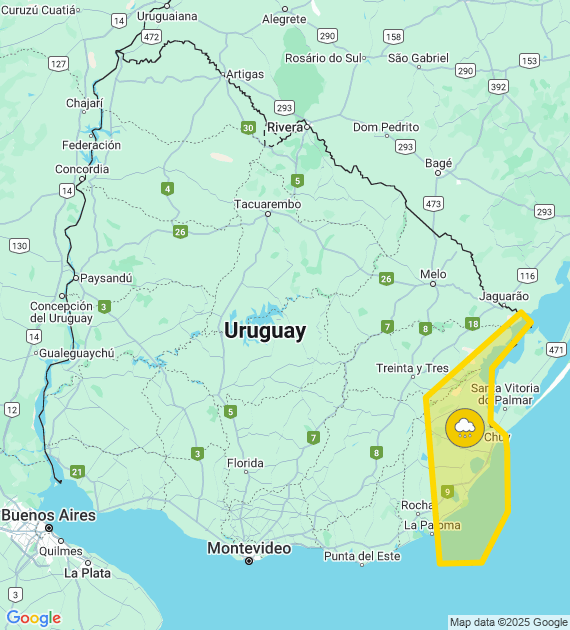 Mapa con los niveles de riesgo